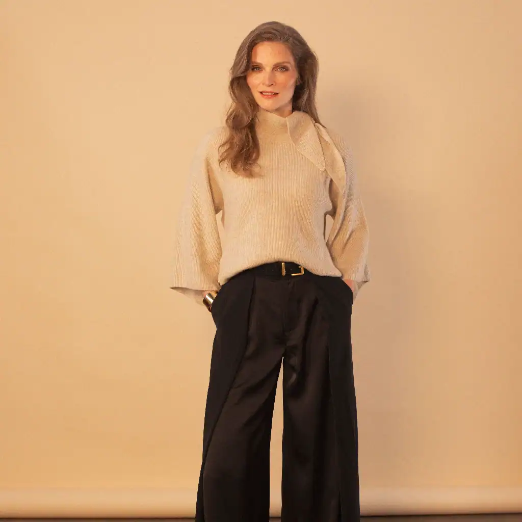 Black Pleated Palazzo Pant 7 black pleated palazzo pant Black Pleated Palazzo Pant - Image 7