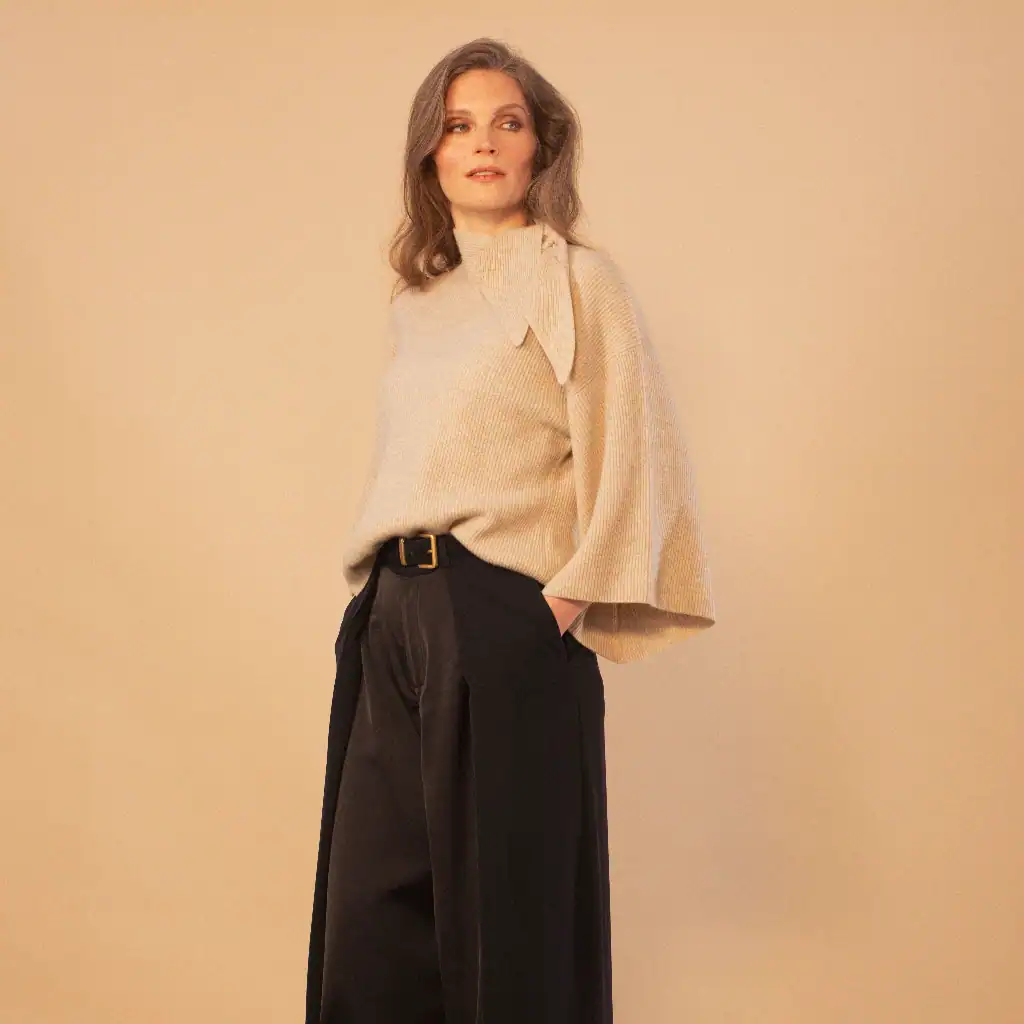 Black Pleated Palazzo Pant 4 black pleated palazzo pant Black Pleated Palazzo Pant - Image 4