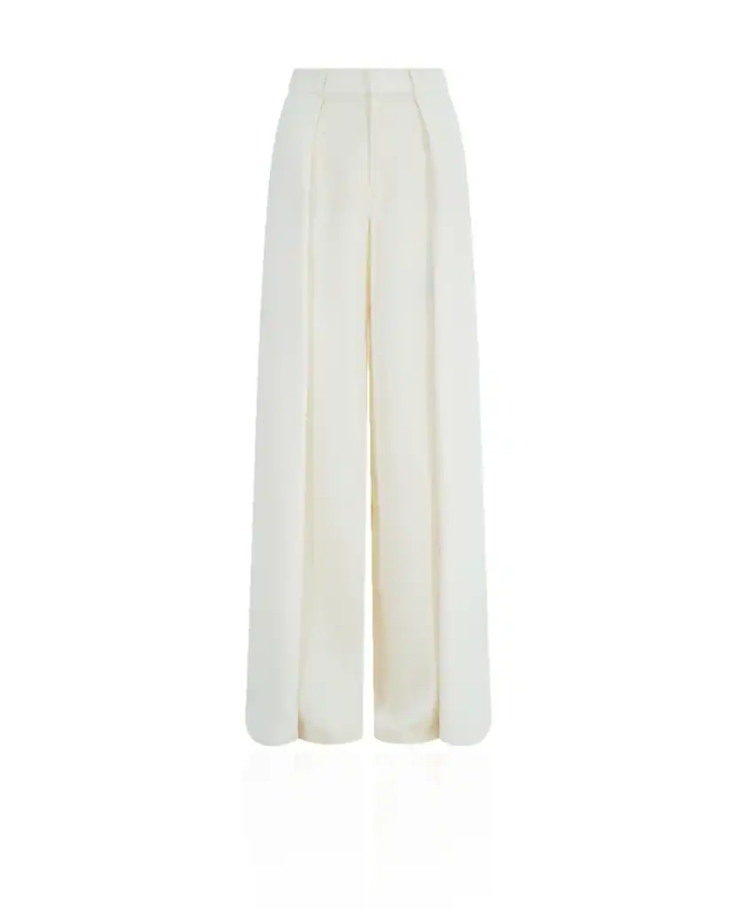 Women's Wear Boutique Champagne Pleated Palazzo Pant, London Luxury Boutique
