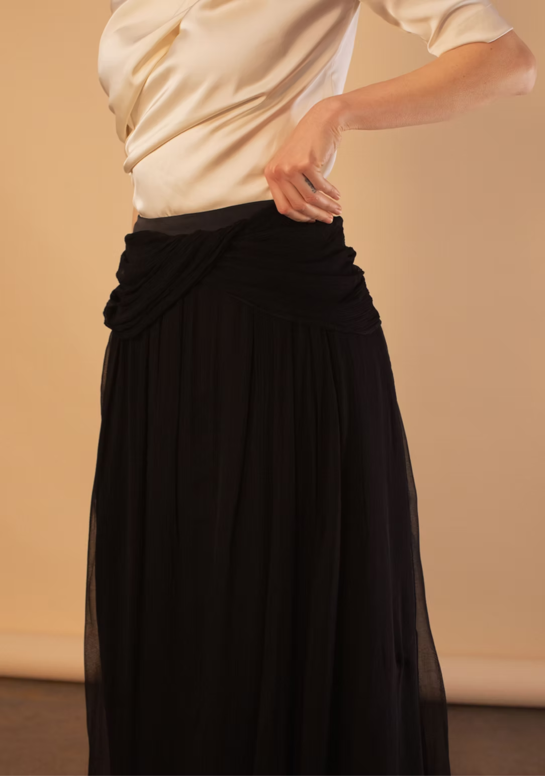 The Black Draped Skirt 5 The Black Draped Skirt - Image 5