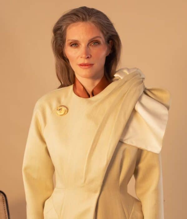 Draped Dress Coat by Aimee Joyce London, view 3