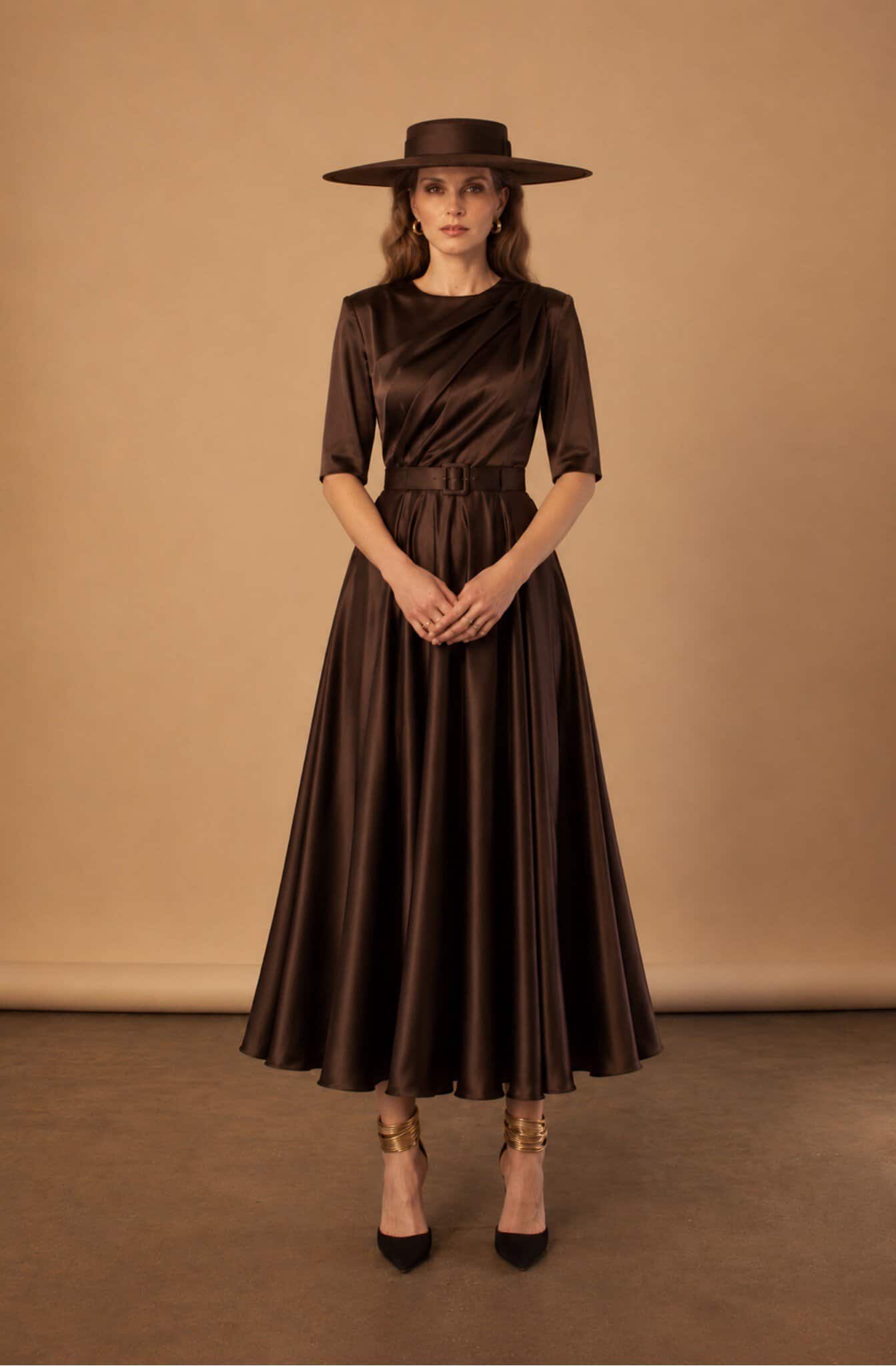 The Primrose Dress in chocolate brown by Aimee Joyce London
