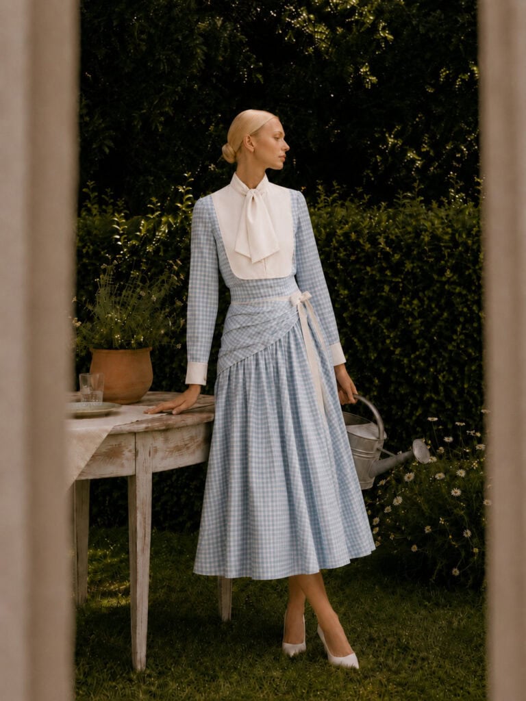 Tilda gingham tux shirt