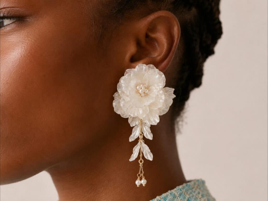 Floral drop earrings