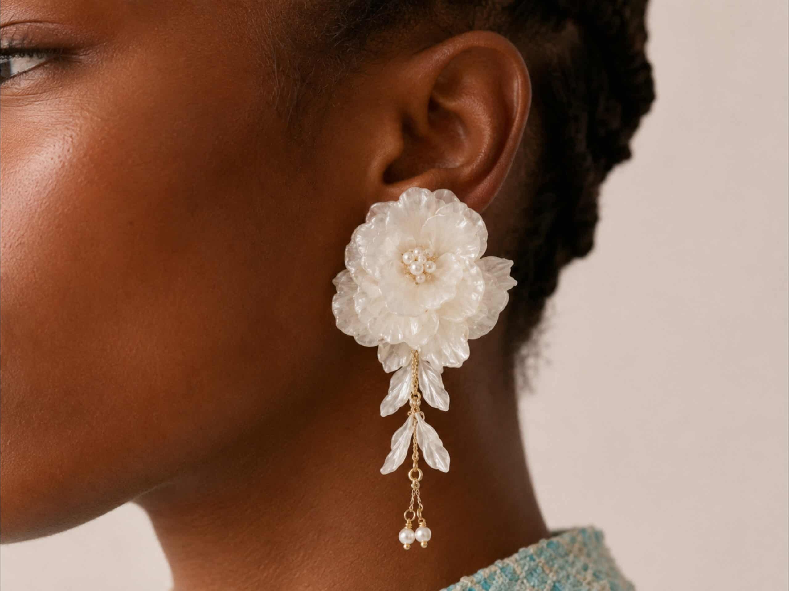 Floral drop earrings