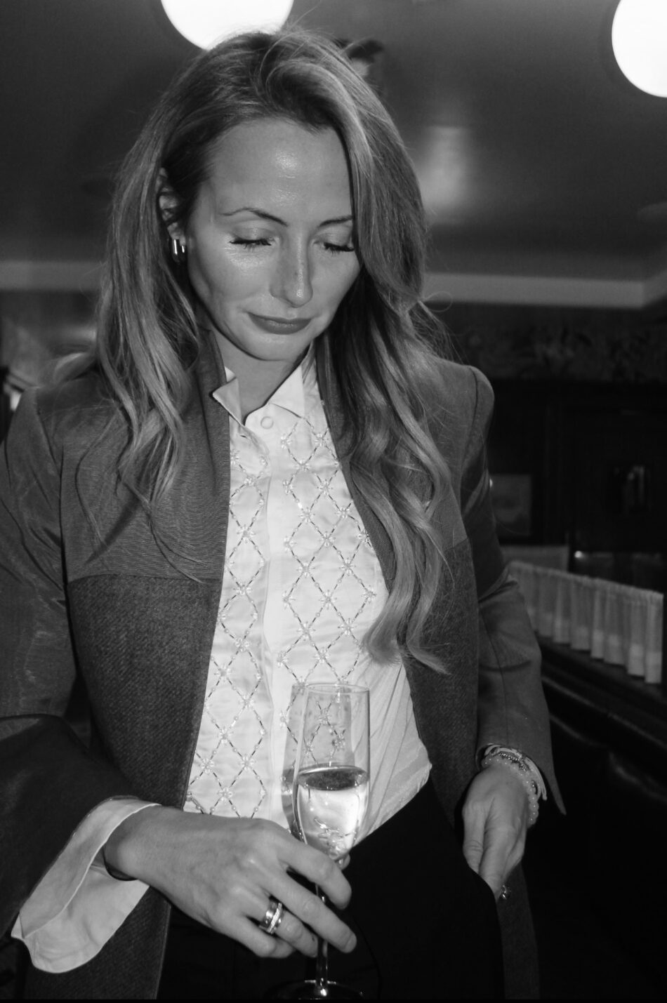 Meet The Founder 8 Aimee wearing the tux shirt